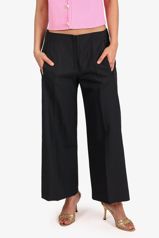 Balenciaga Black High Waisted Cropped Pants Size 38