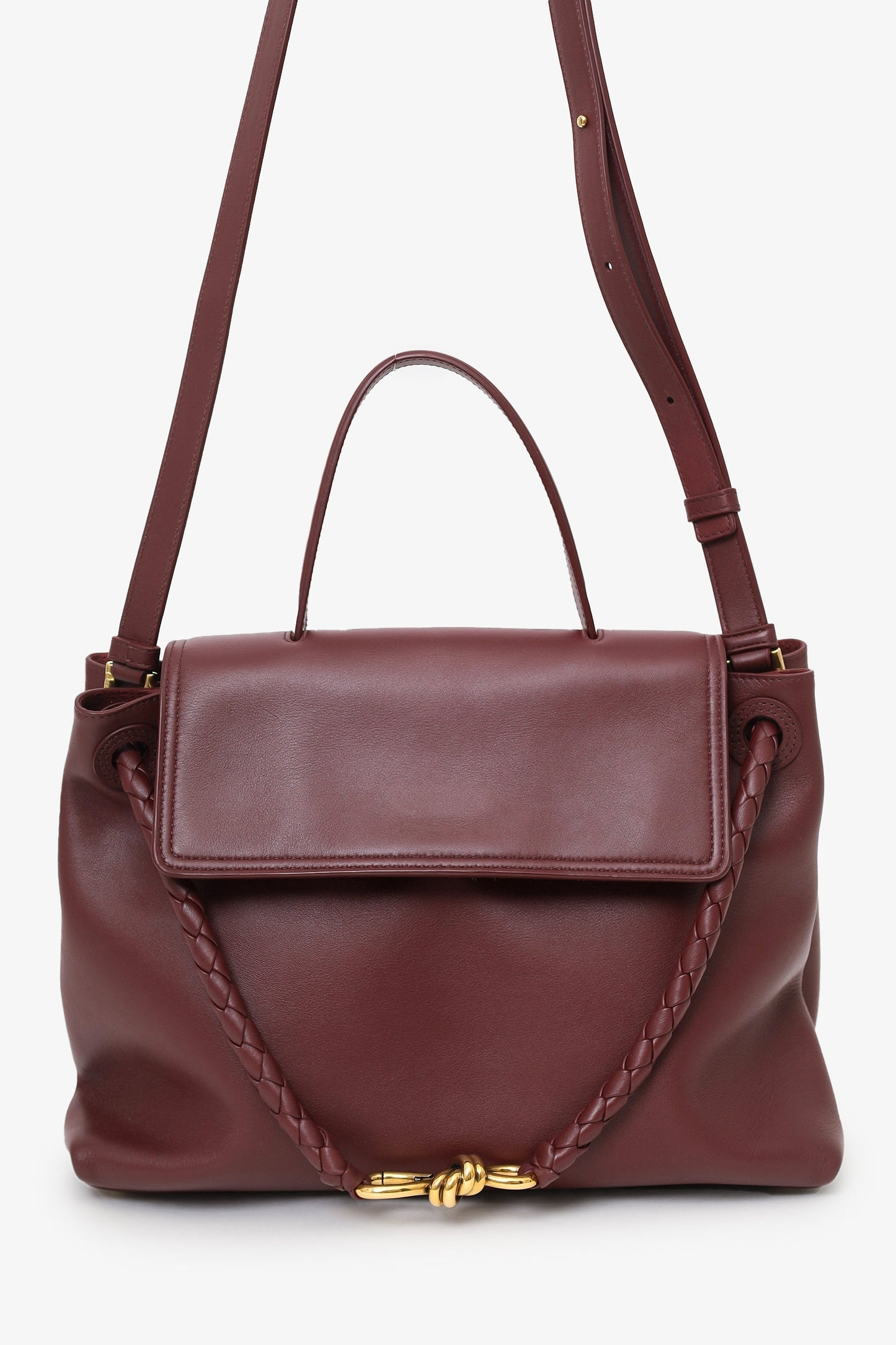Bottega Veneta Burgundy Leather Ciao Ciao Satchel