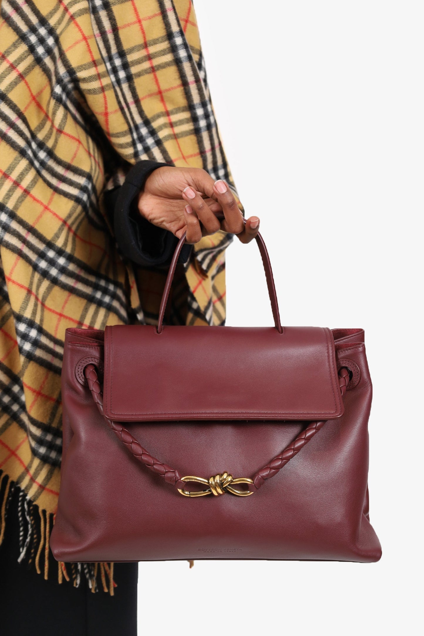 Bottega Veneta Burgundy Leather Ciao Ciao Satchel