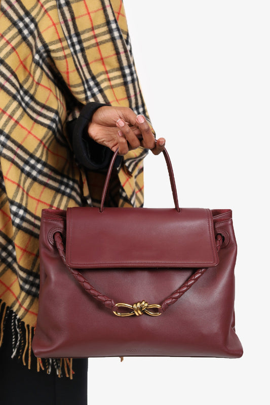 Bottega Veneta Burgundy Leather Ciao Ciao Satchel