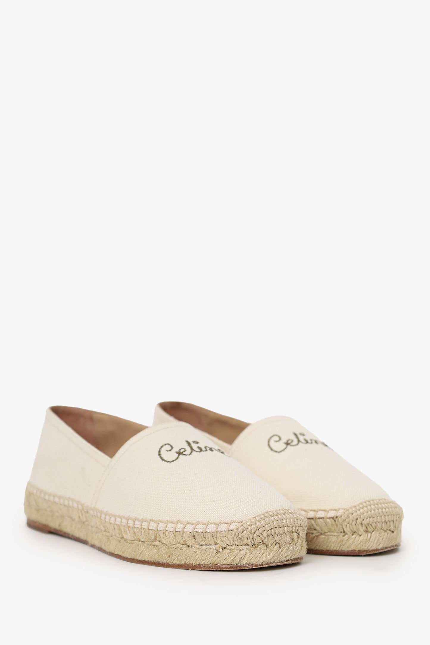 Celine Cream Logo Espadrilles Size 38