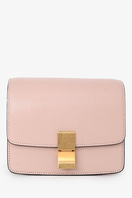 Celine 2016 Pink Leather Small Box Crossbody