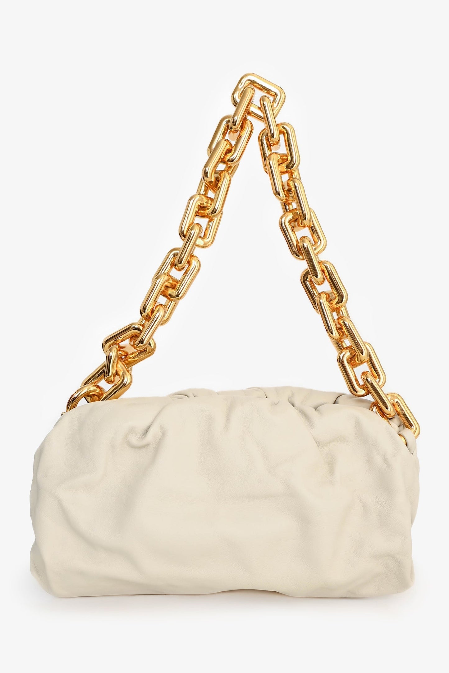 Bottega Veneta White Leather The Chain Pouch Bag