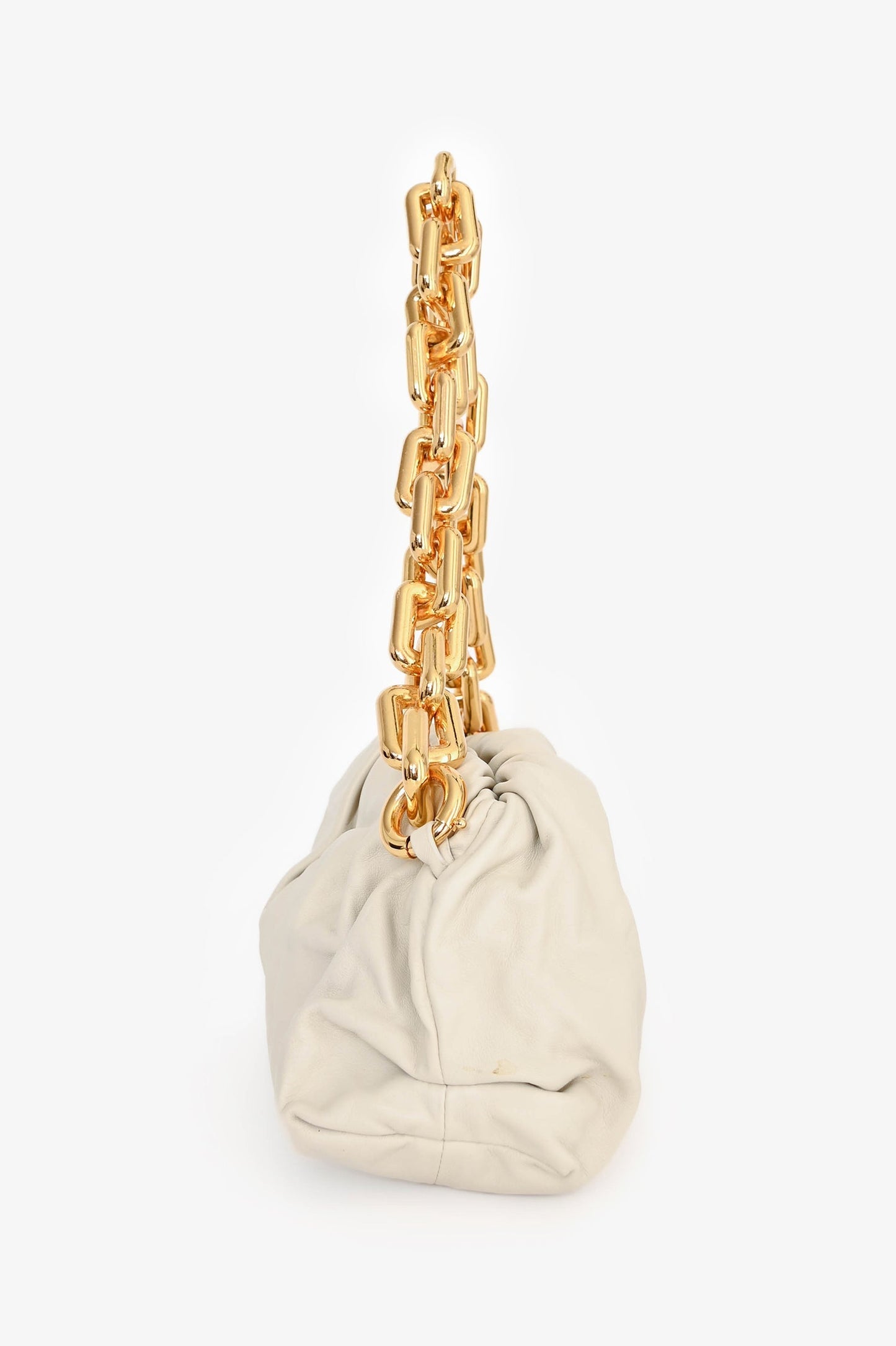 Bottega Veneta White Leather The Chain Pouch Bag