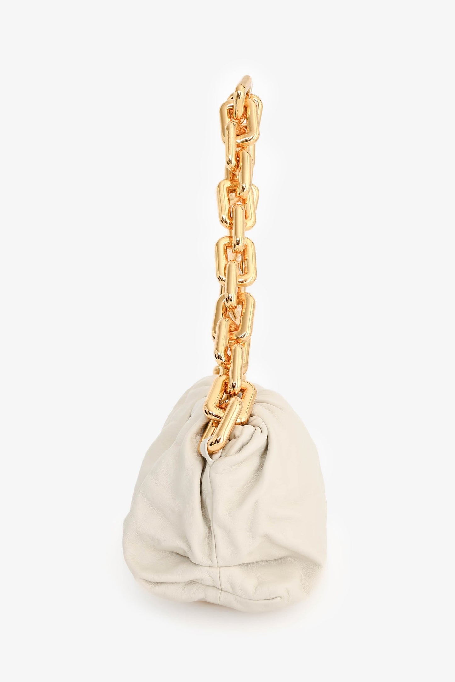 Bottega Veneta White Leather The Chain Pouch Bag
