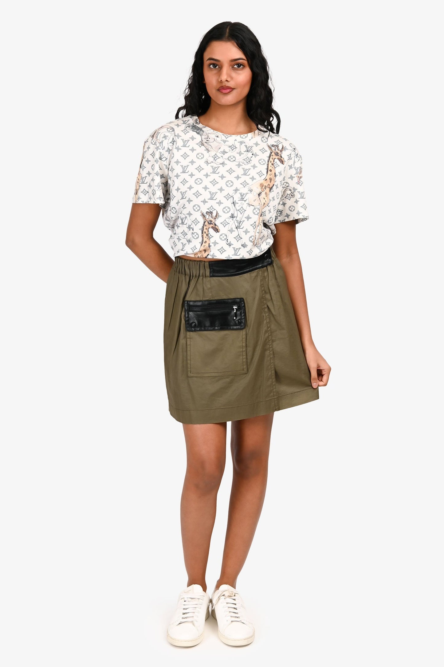 Balenciaga Paris Green Cargo Mini Skirt Size 38