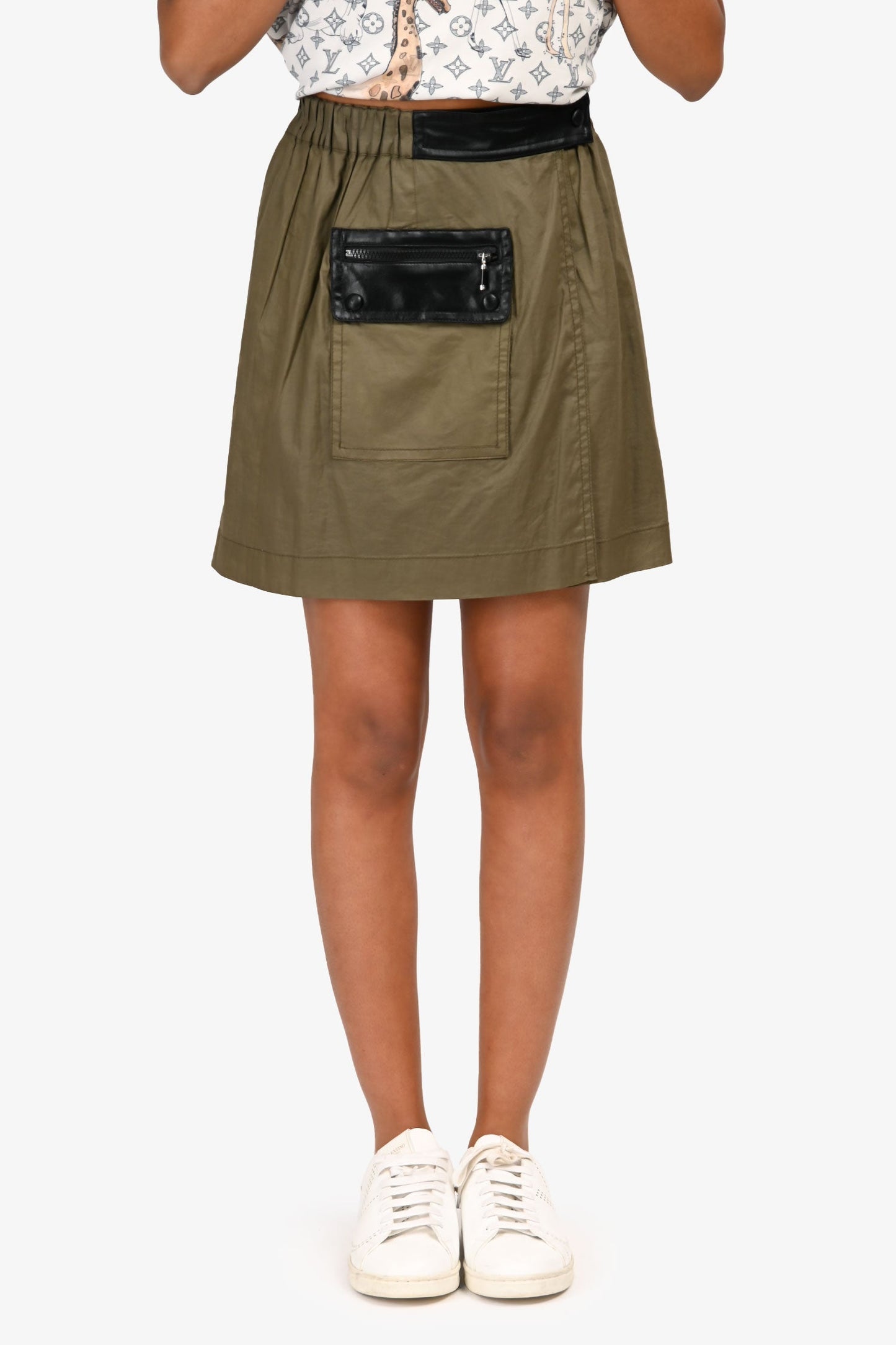 Balenciaga Paris Green Cargo Mini Skirt Size 38