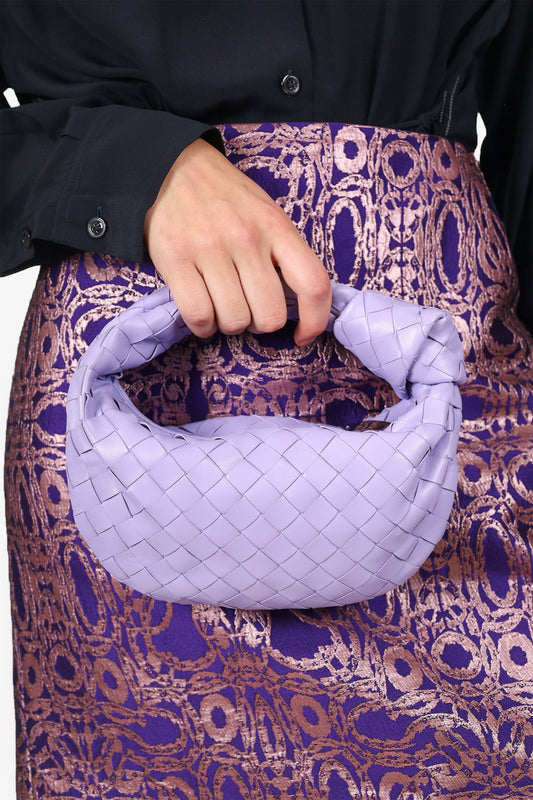 Bottega Veneta Purple Intrecciato Leather Mini Jodie