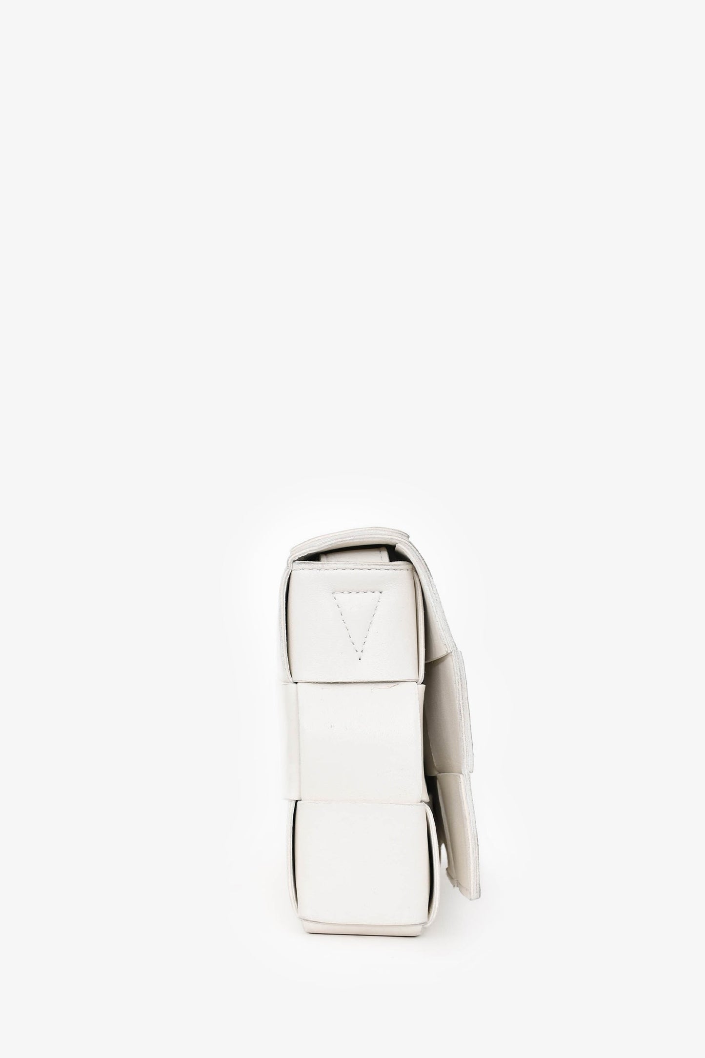 Bottega Veneta White Leather The Cassette Crossbody Bag