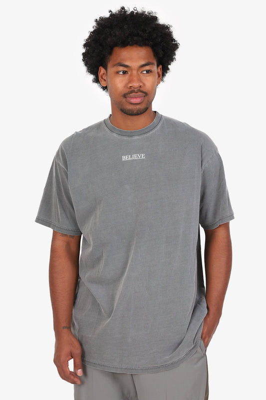 Balenciaga Grey 'Believe in something bigger' Print T-shirt Size M Mens