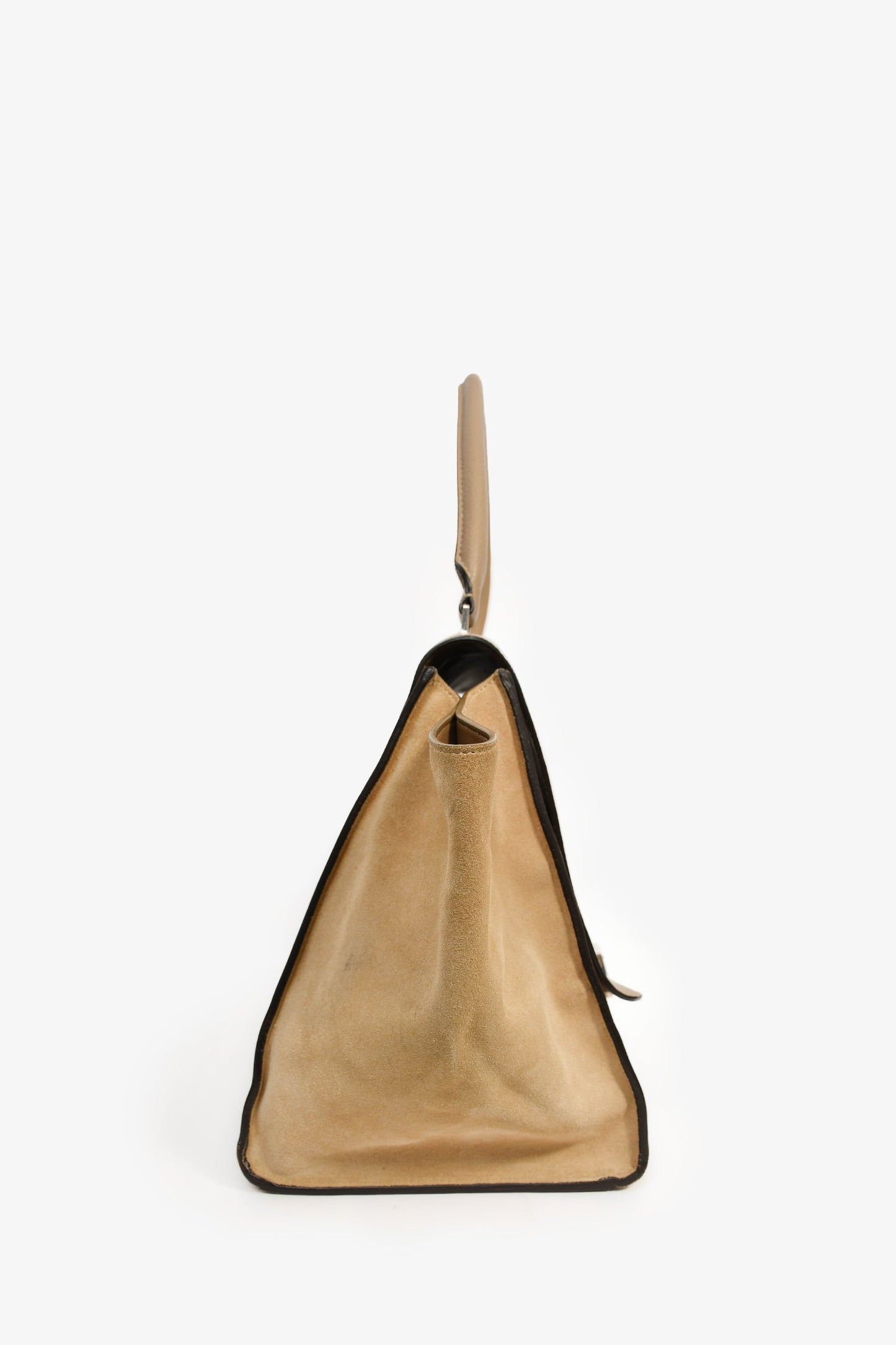 Celine Taupe Leather/Suede 'Trapeze' Top Handle Bag