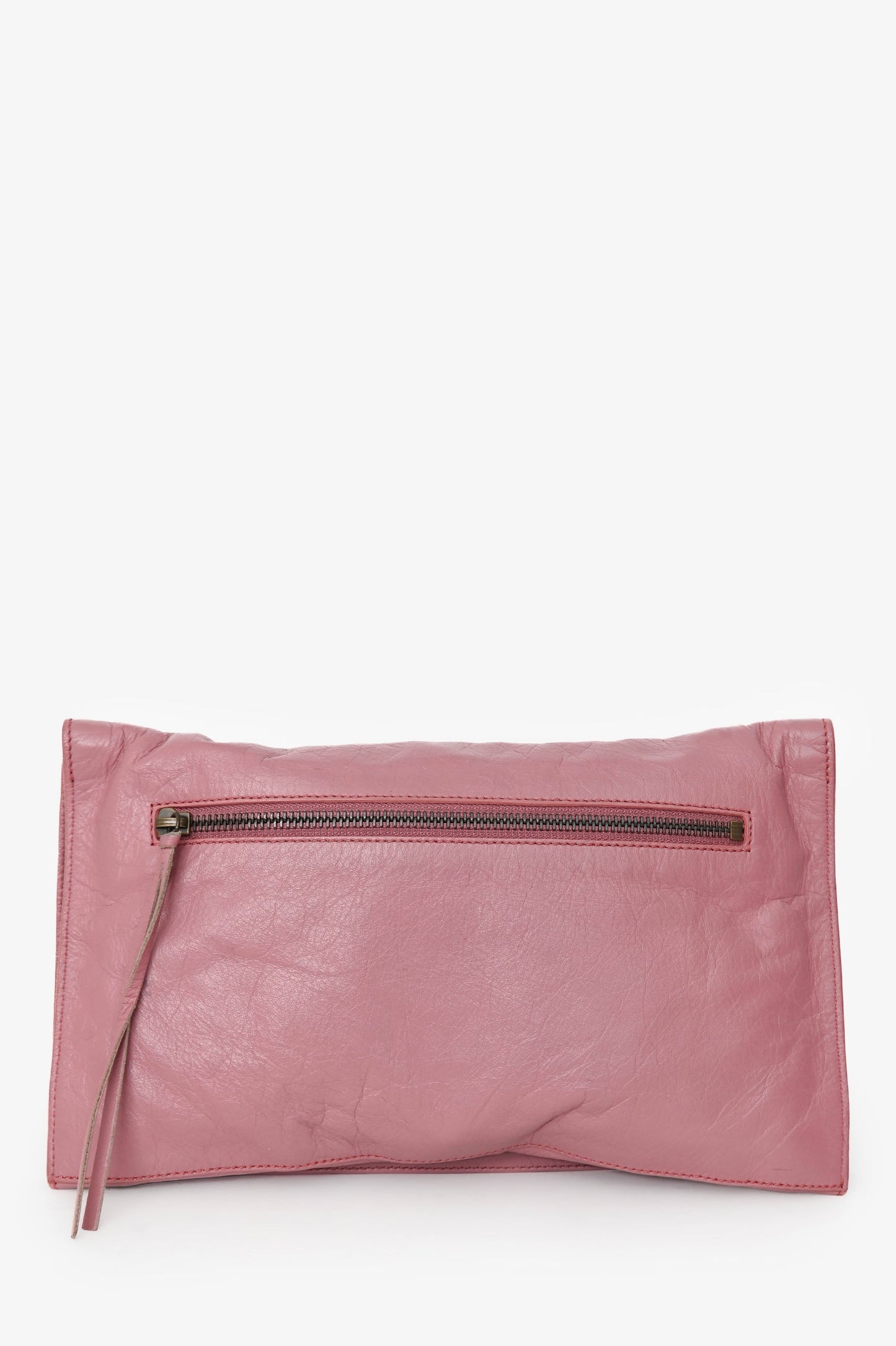 Balenciaga Pink Leather Envelope Clutch