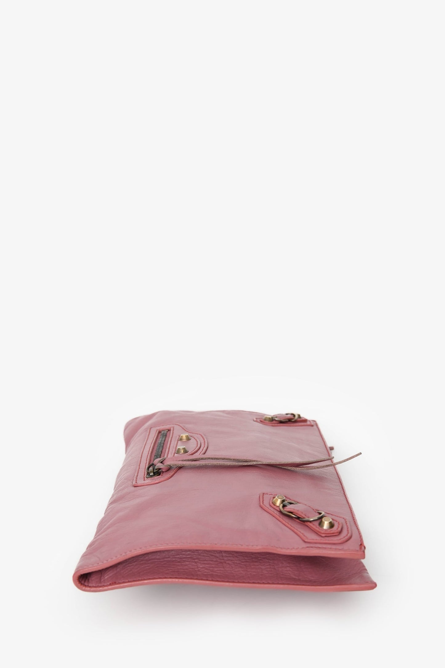 Balenciaga Pink Leather Envelope Clutch