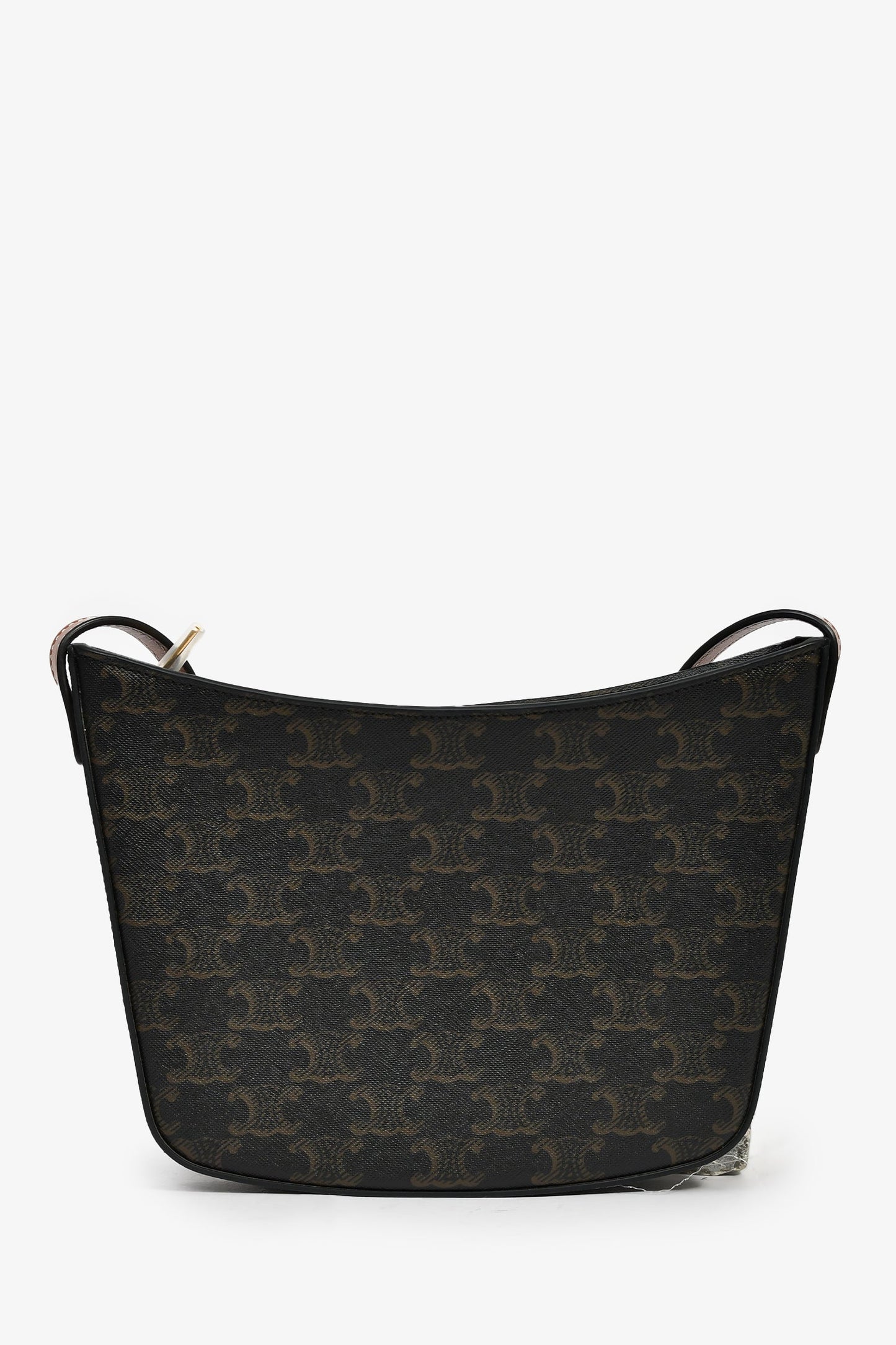 Celine Brown Canvas Triomphe Medium Croque Shoulder Bag