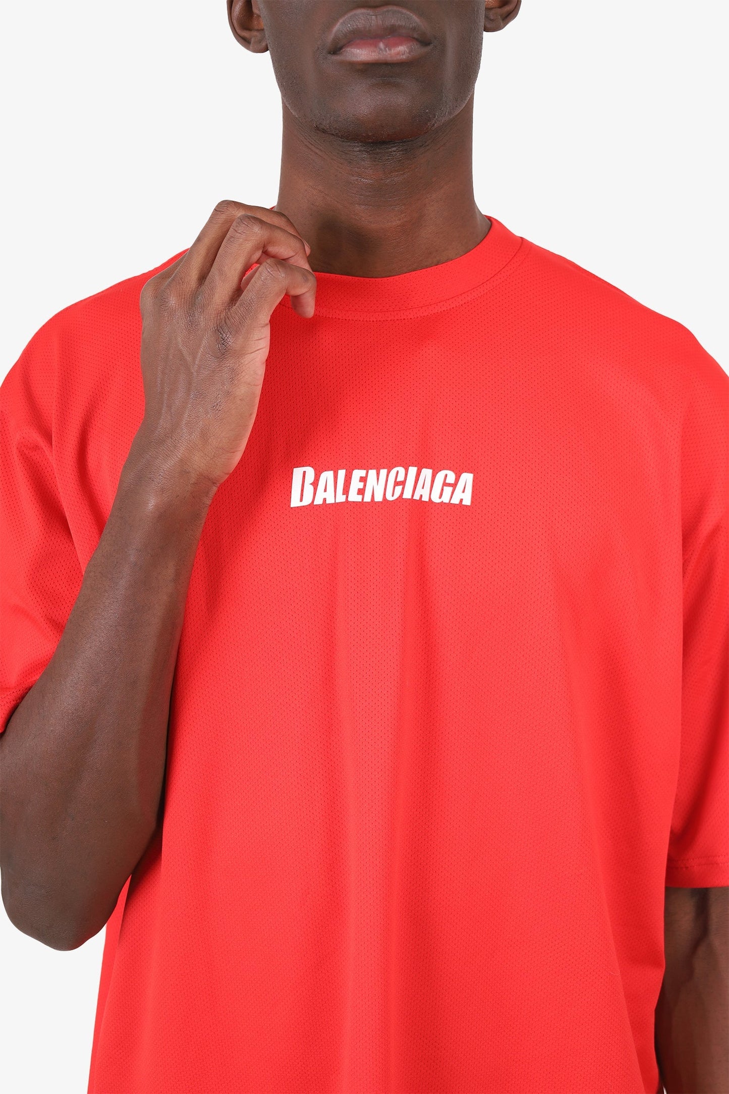 Balenciaga Red Mesh Swimwear Swim T-shirt Size S Mens