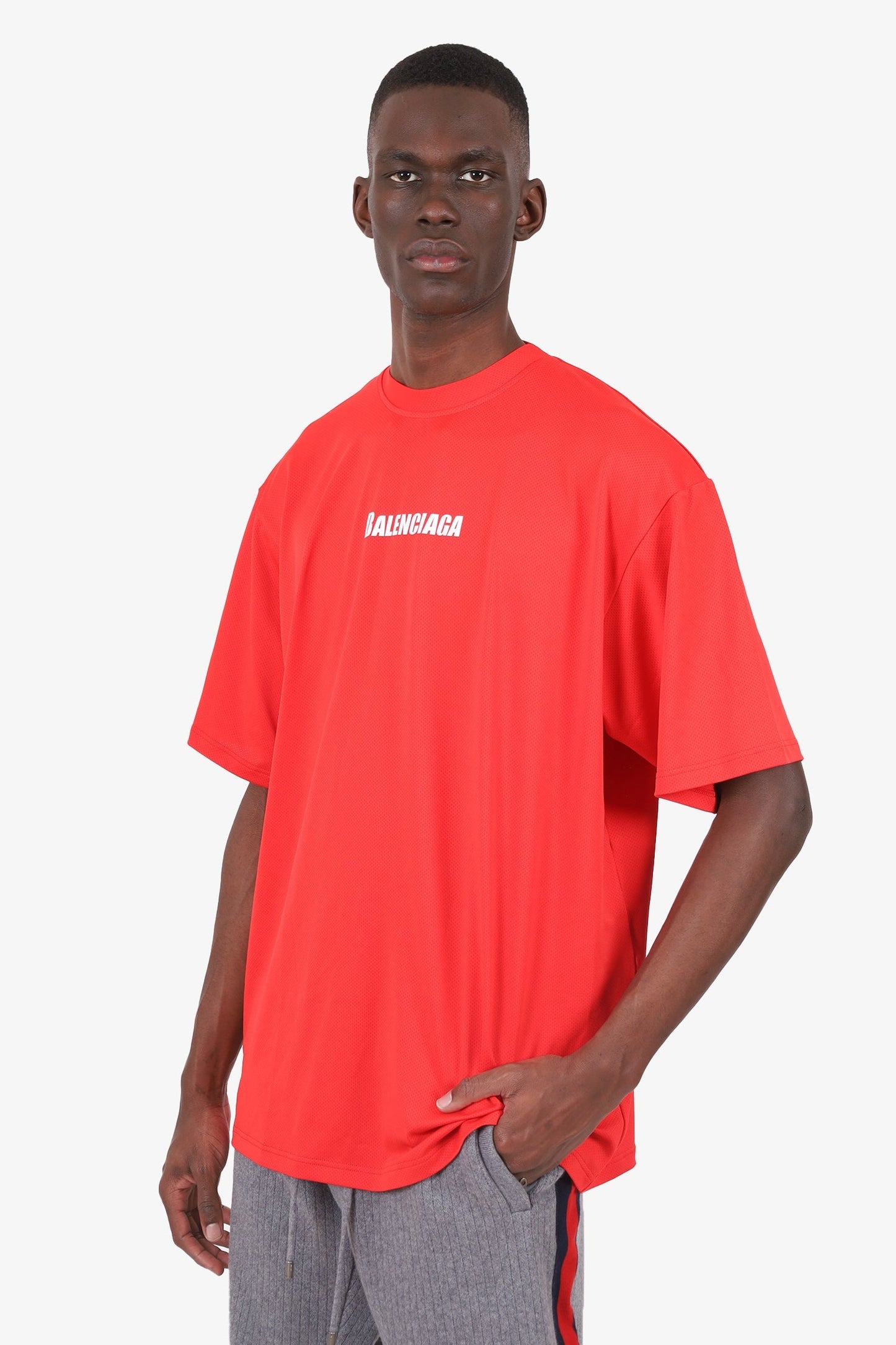 Balenciaga Red Mesh Swimwear Swim T-shirt Size S Mens