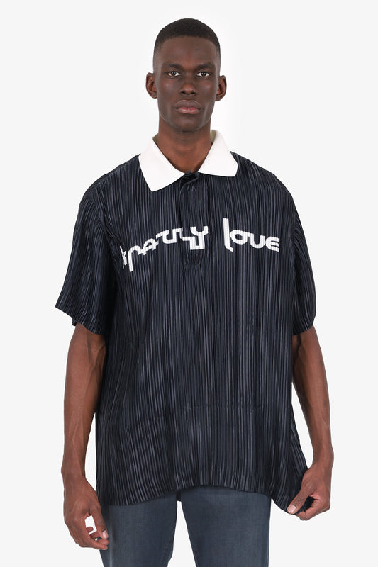 Burberry “Memories” A/W ‘20 Runway Mens Pleated Polo Top Size S