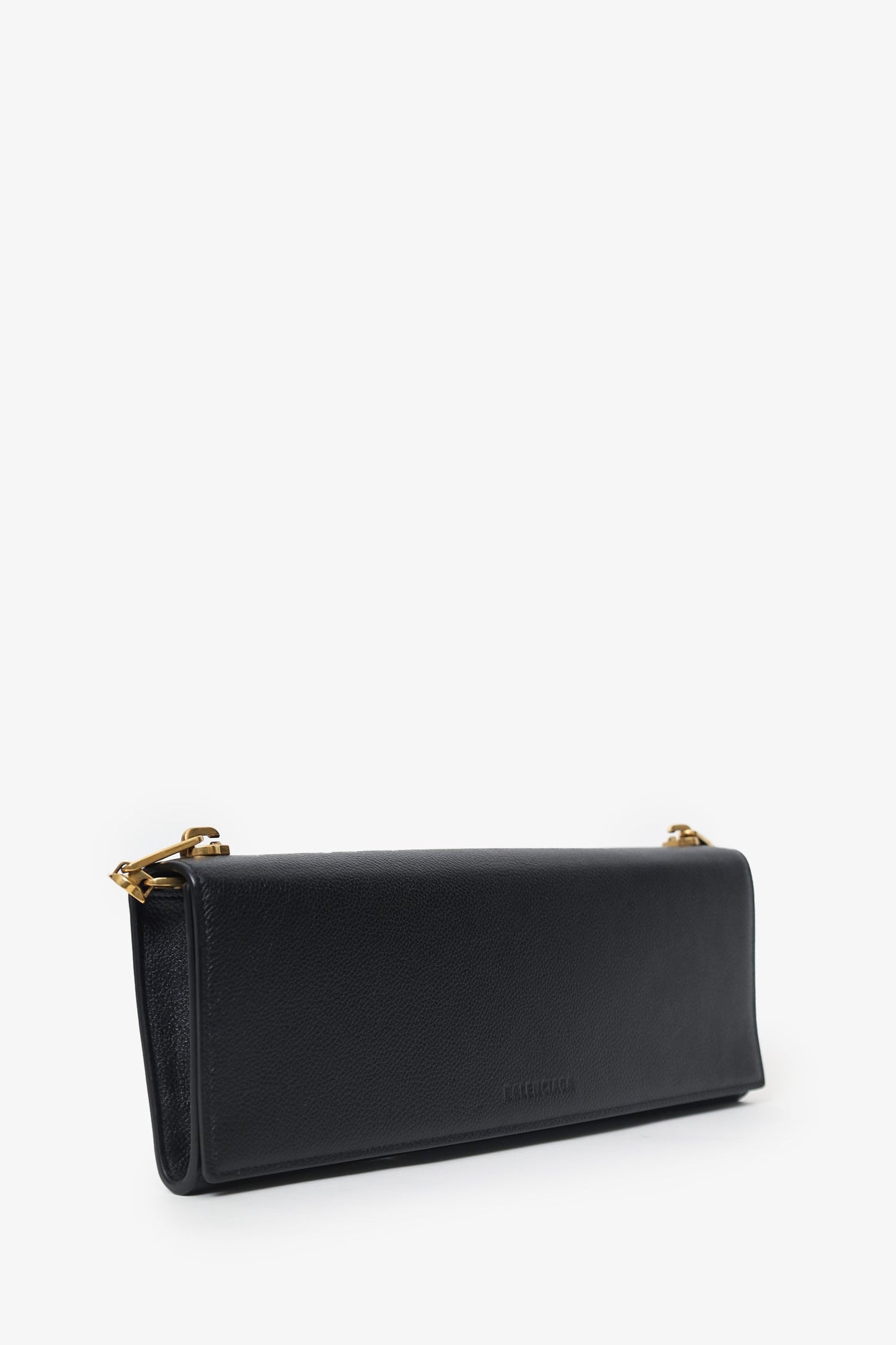 Balenciaga Black Envelope Clutch With Chain