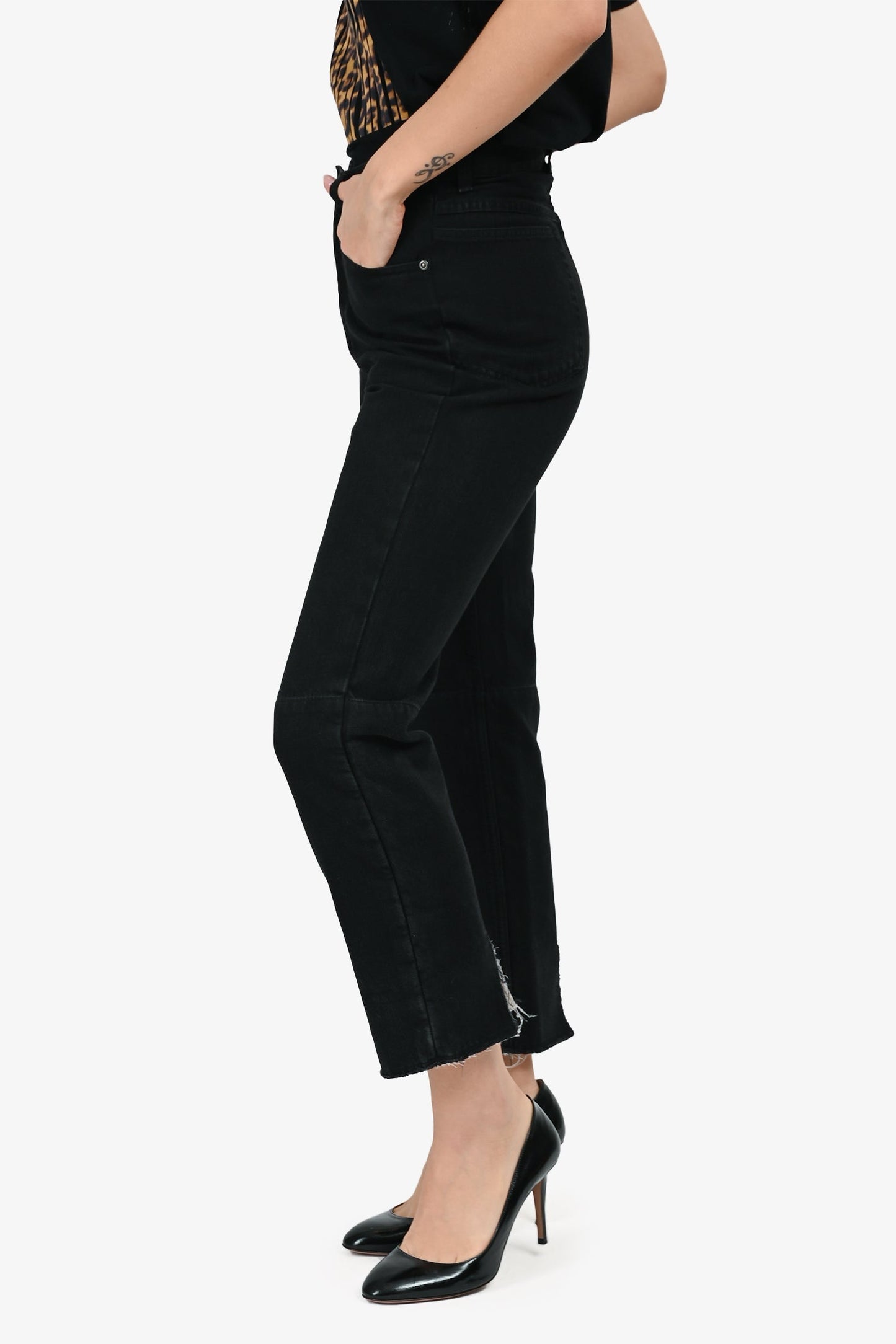 Celine Black High Waisted Straight Jeans Size 36