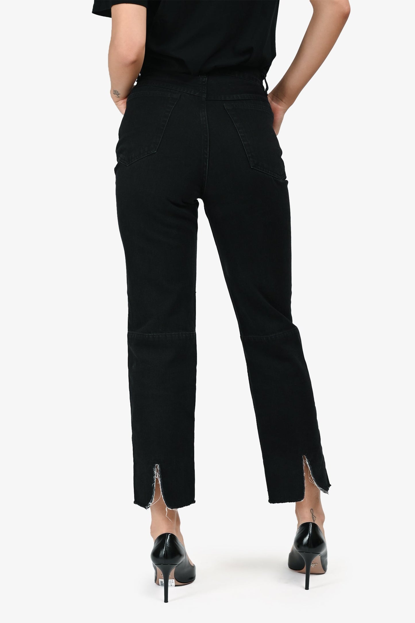 Celine Black High Waisted Straight Jeans Size 36