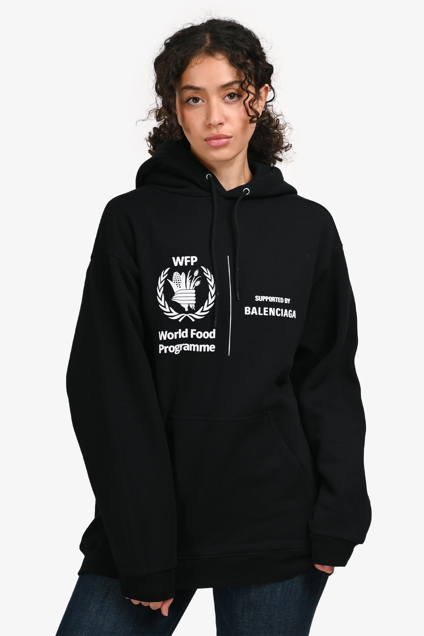 Balenciaga 2020 Black "World Food Programme" Hoodie Size XS