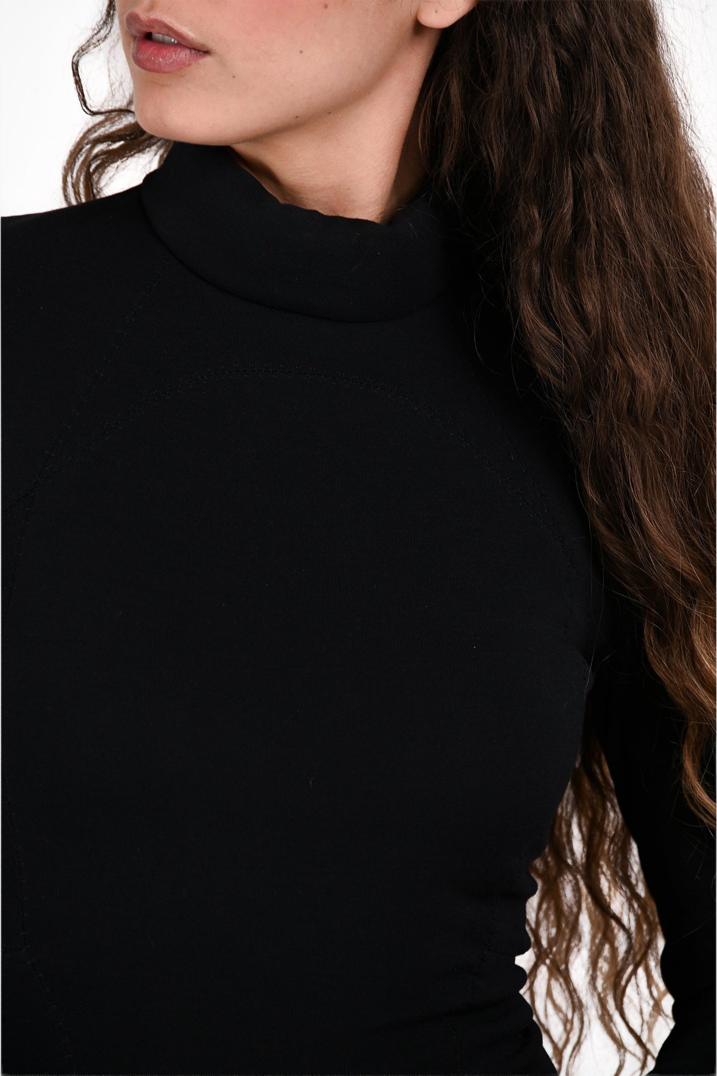 Bottega Veneta Black Wool High Neck Midi Dress Size 38 FR