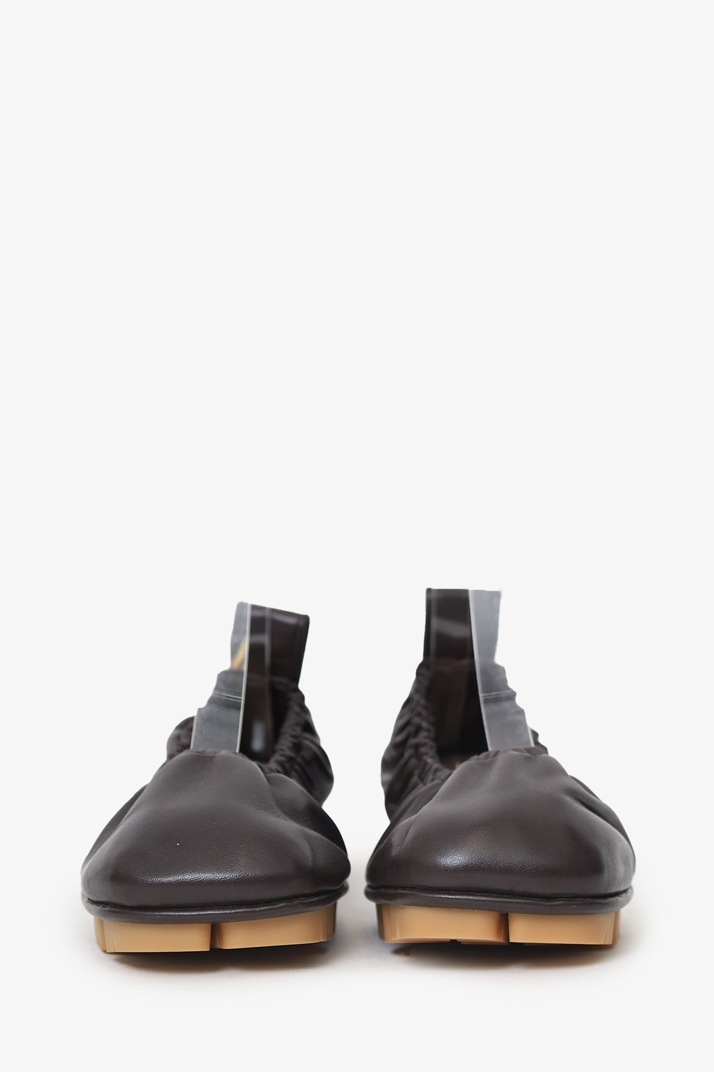 Bottega Veneta Brown Leather 'Shore Ballerina' Flats Size 36