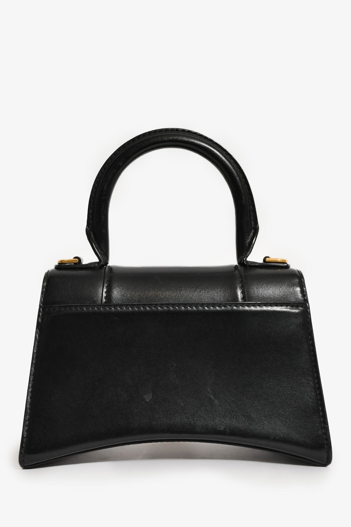 Balenciaga Black Leather Small Hourglass Bag with Strap