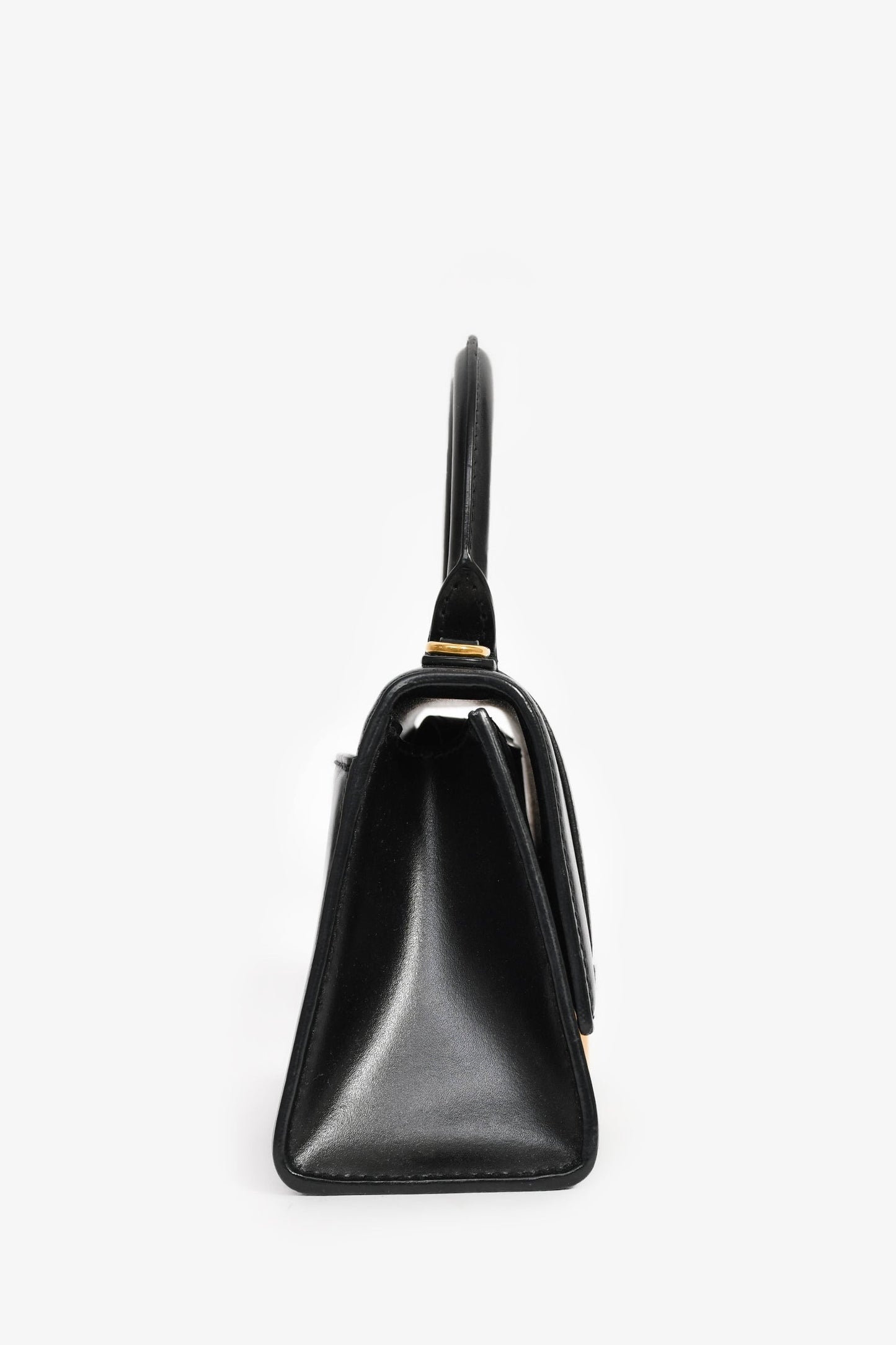 Balenciaga Black Leather Small Hourglass Bag with Strap