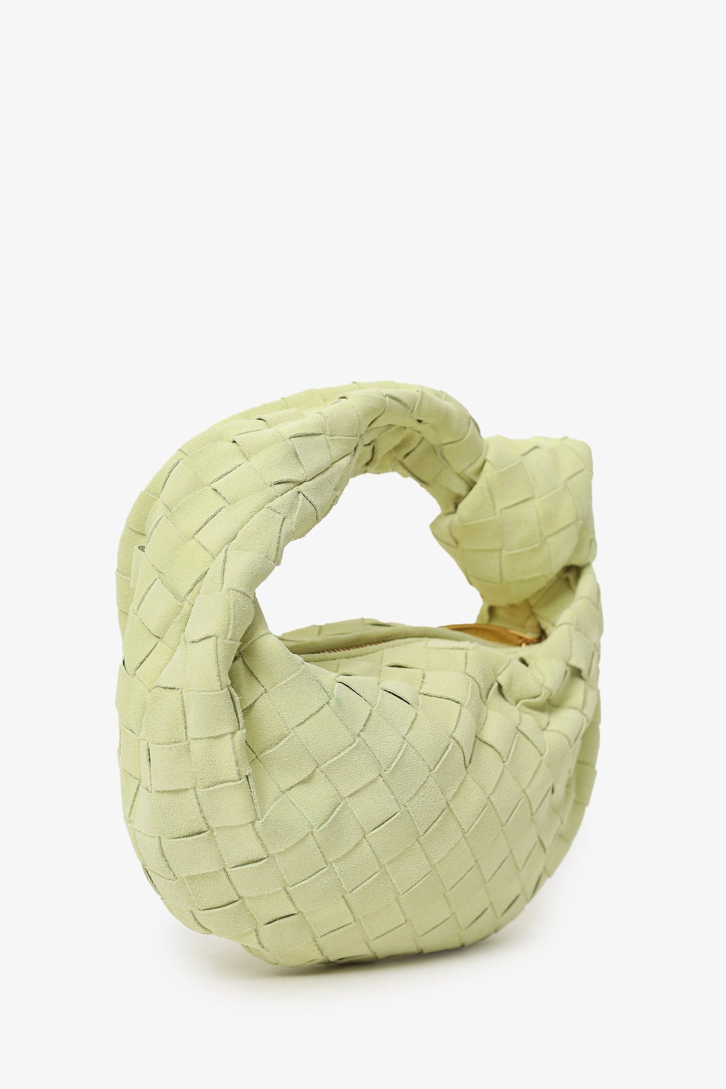 Bottega Veneta Yellow Intrecciato Suede Leather Mini Jodie
