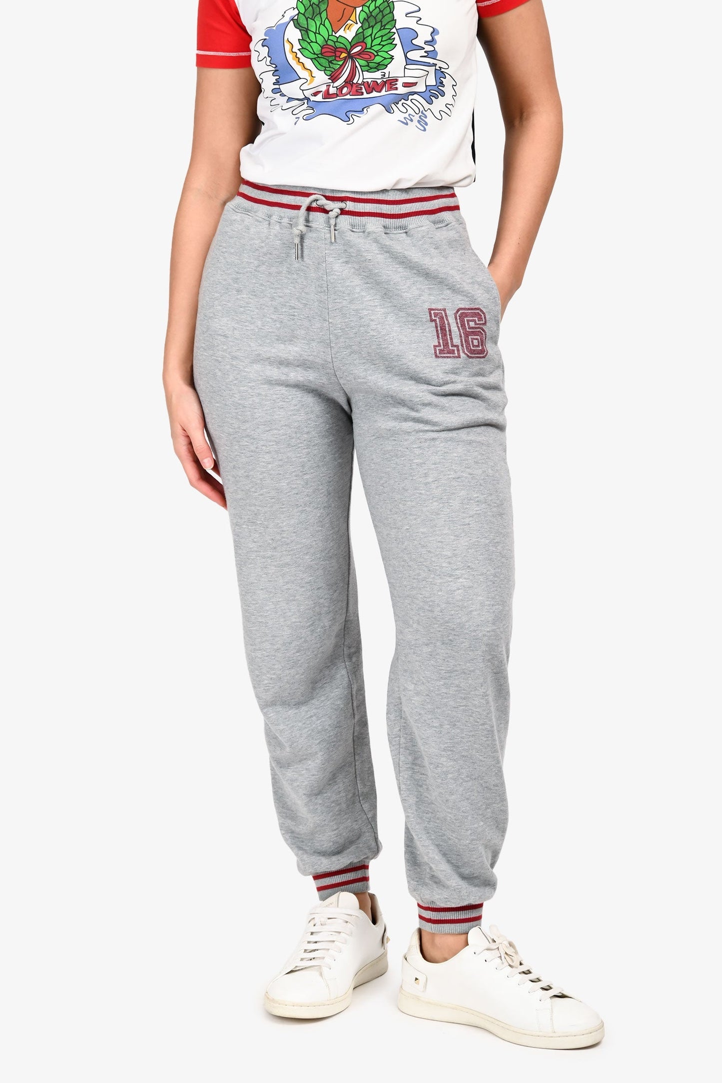 Celine Light Grey Cotton/Cashmere '16' Sweatpants Size S