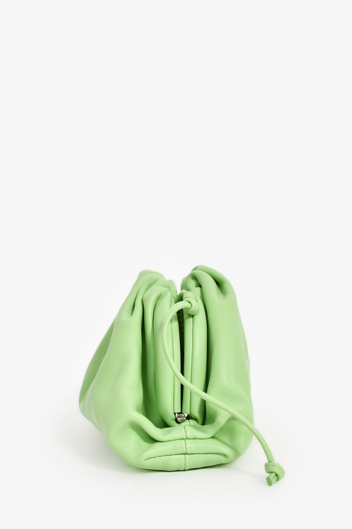 Bottega Veneta Green Leather Mini Pouch