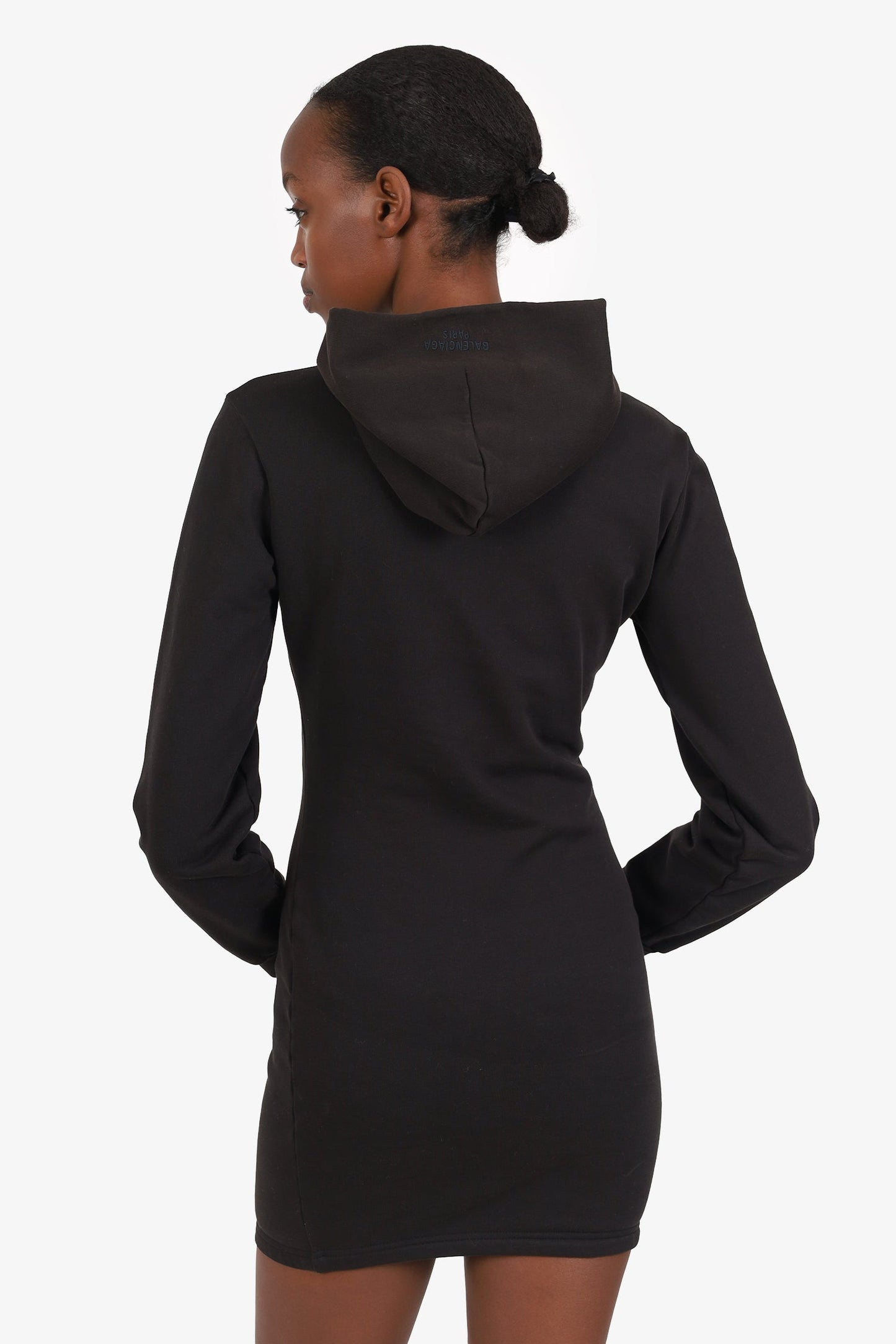 Balenciaga Black Hooded Long Sleeve Mini Dress Size XS