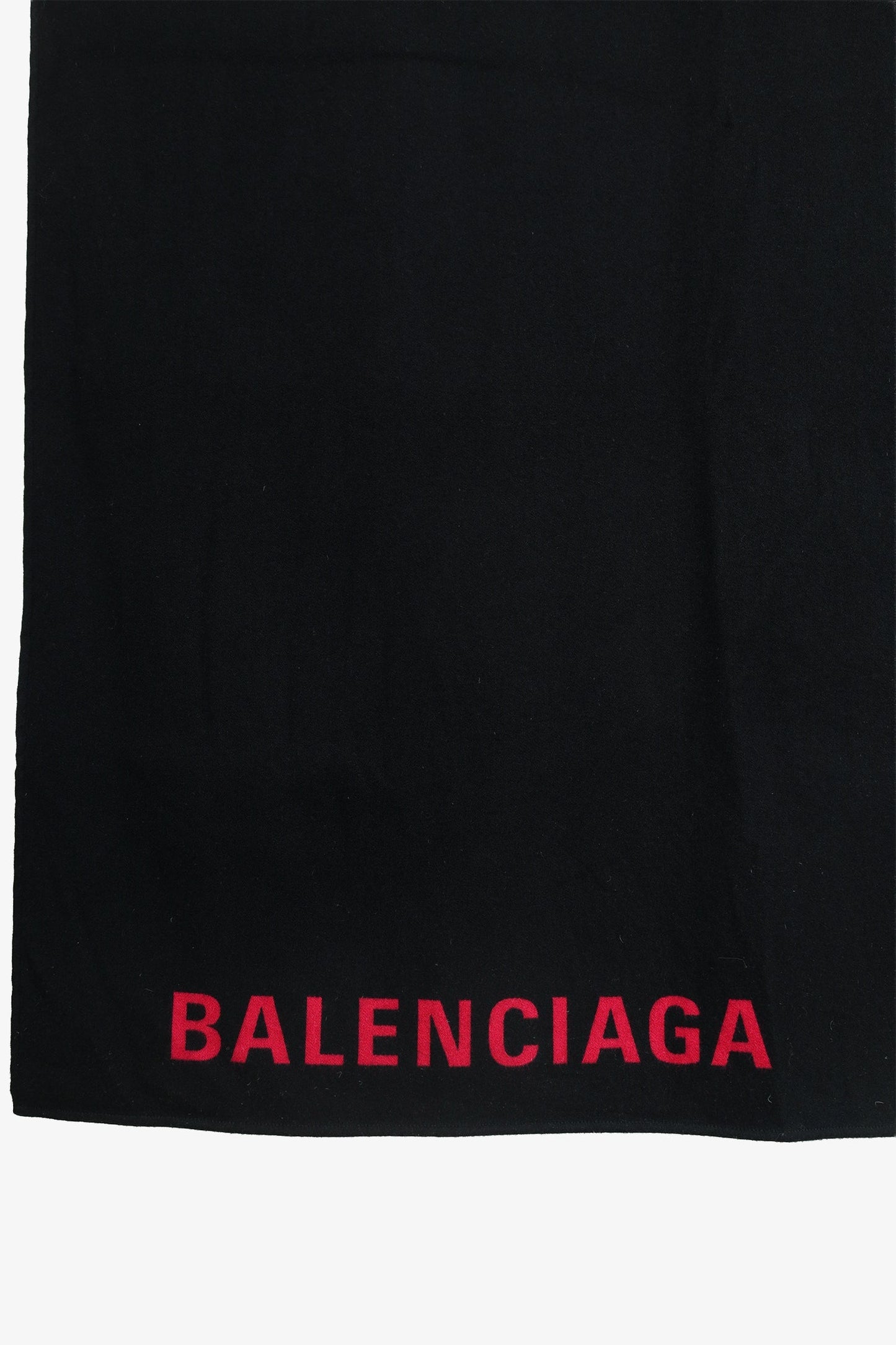 Balenciaga Black/Pink Wool/Silk Logo Print Scarf Shawl