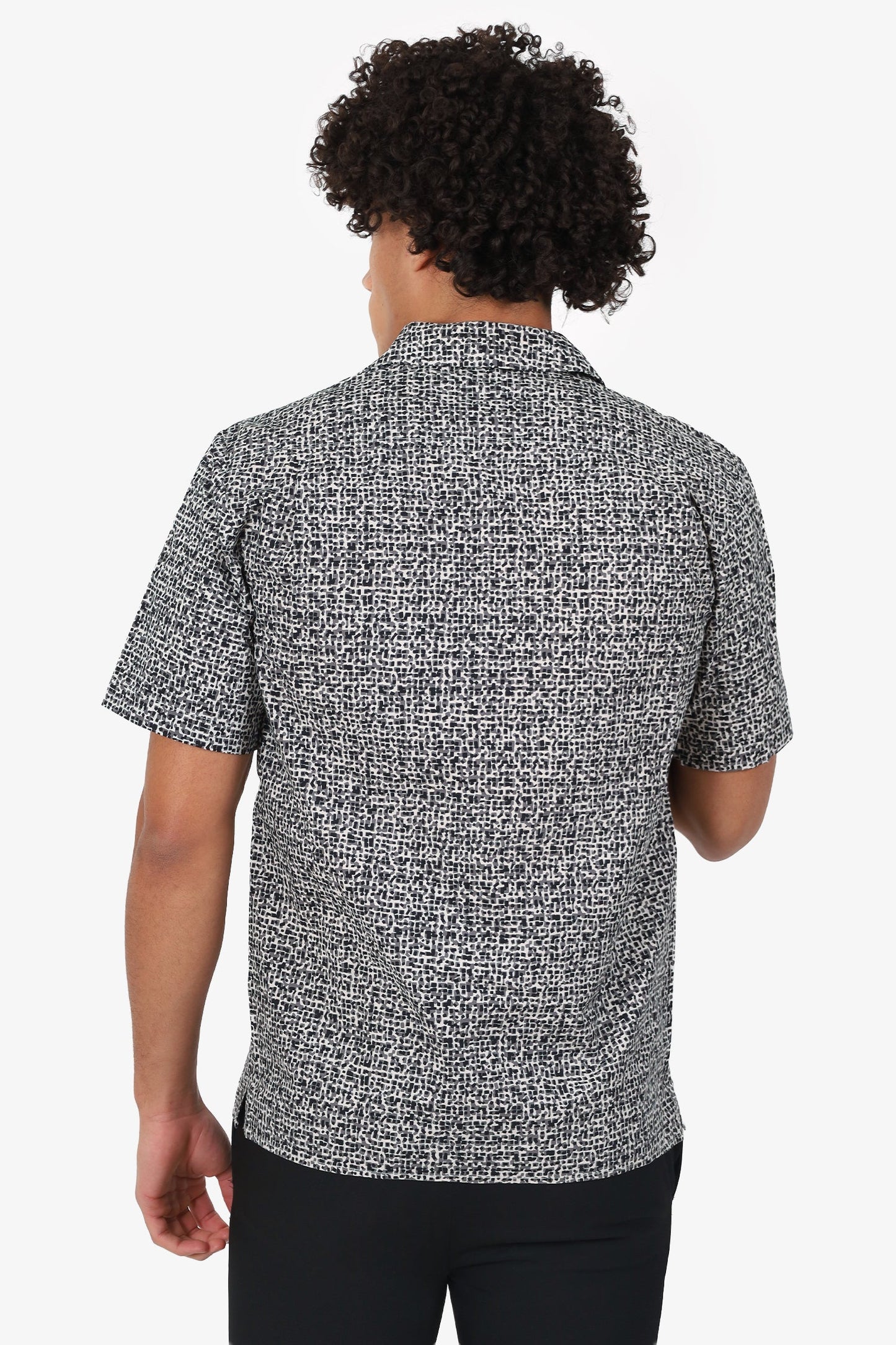 Bottega Veneta Black/White Patterned Short Sleeves Shirt Size 48 Mens