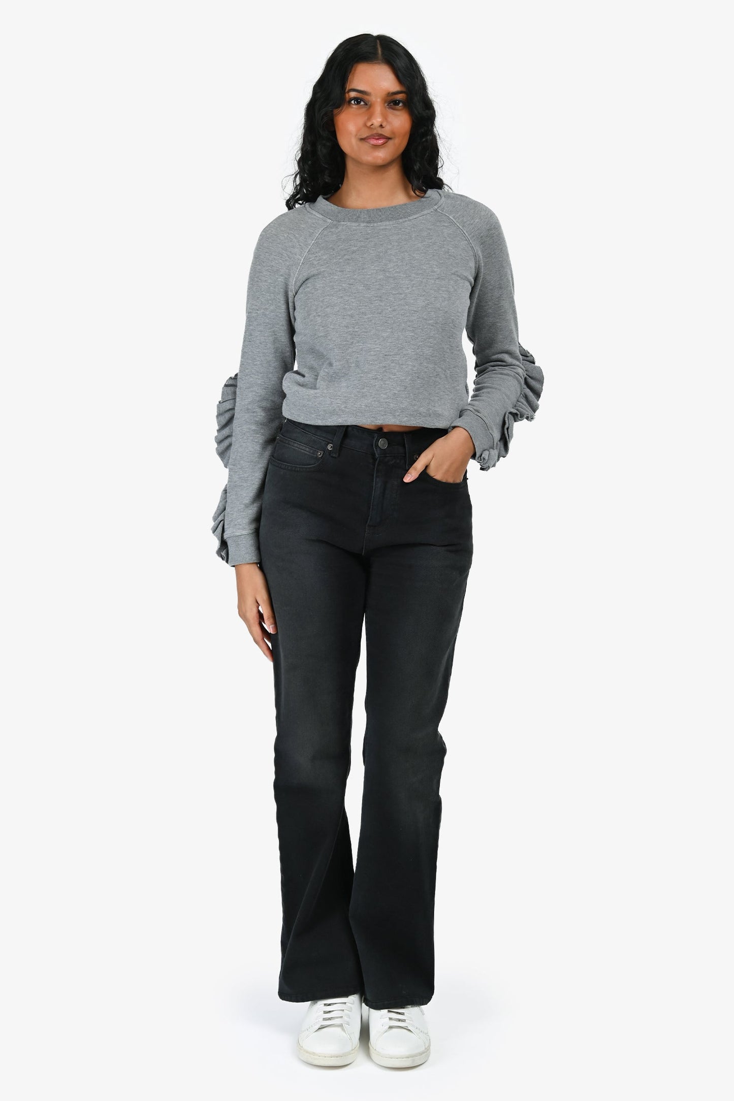 Balenciaga Unisex Black Denim Wide Leg Jeans Size XS