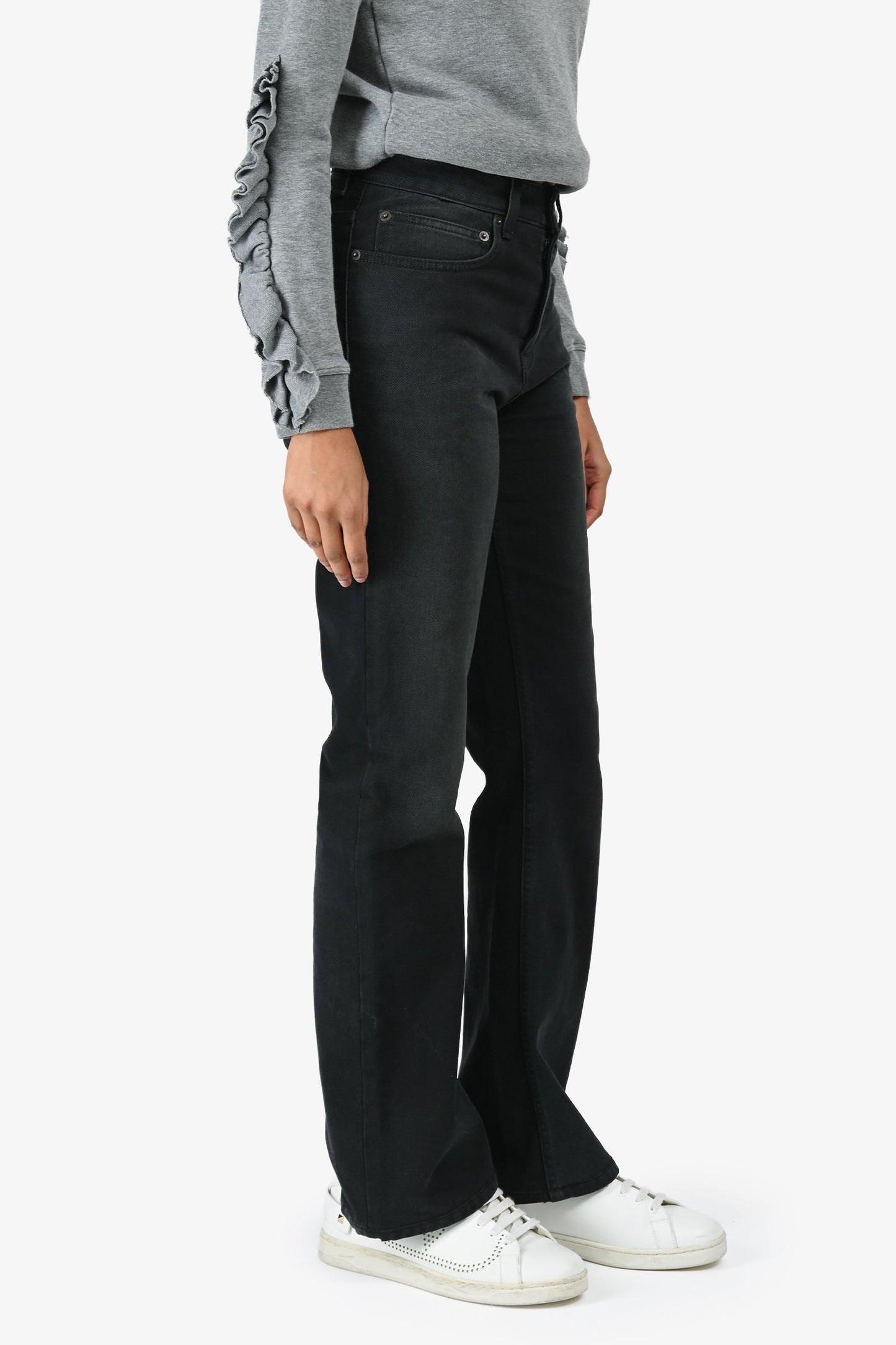 Balenciaga Unisex Black Denim Wide Leg Jeans Size XS