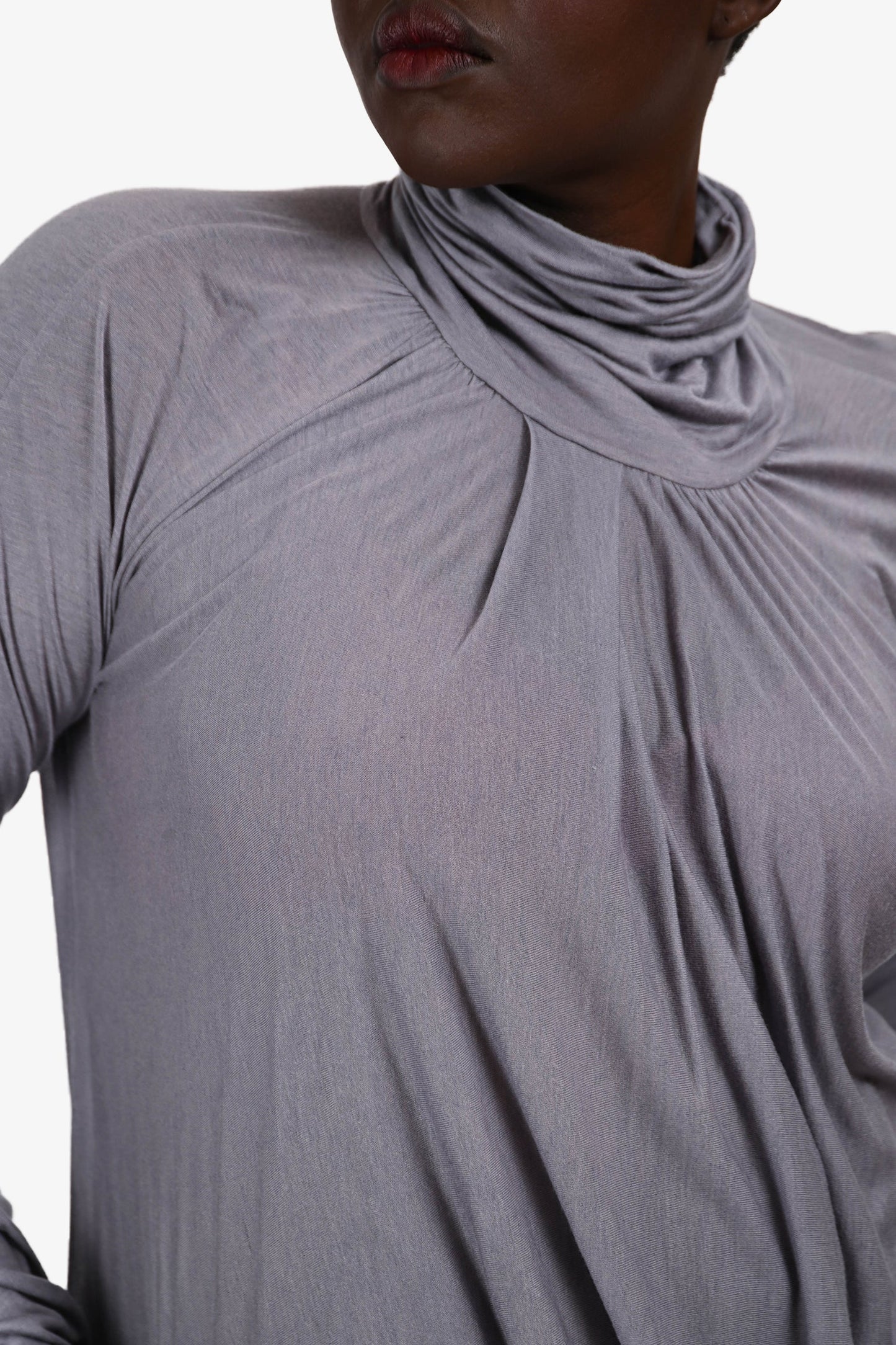 Bottega Veneta Grey Turtleneck Long Sleeve Top Size 42