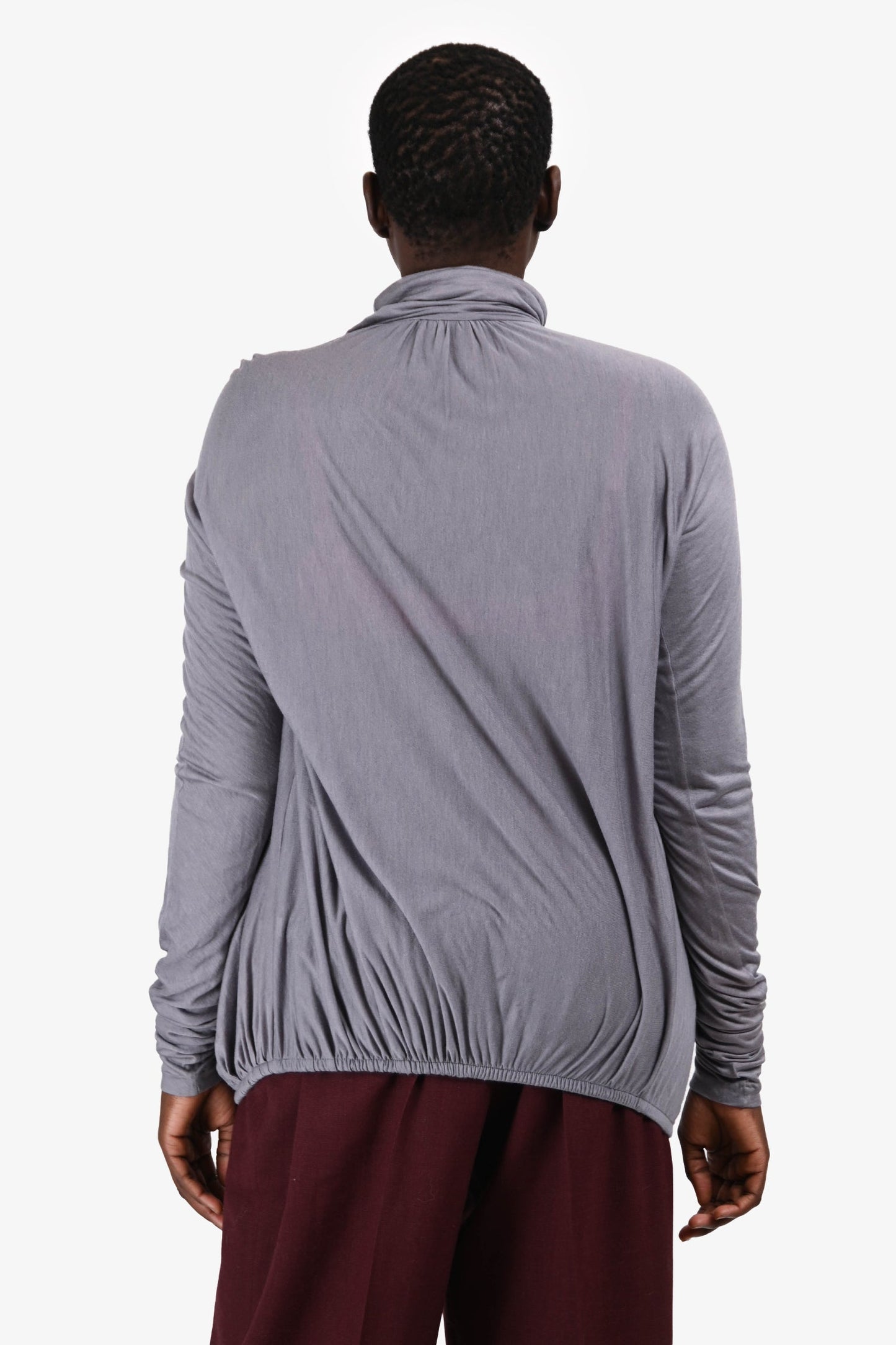 Bottega Veneta Grey Turtleneck Long Sleeve Top Size 42