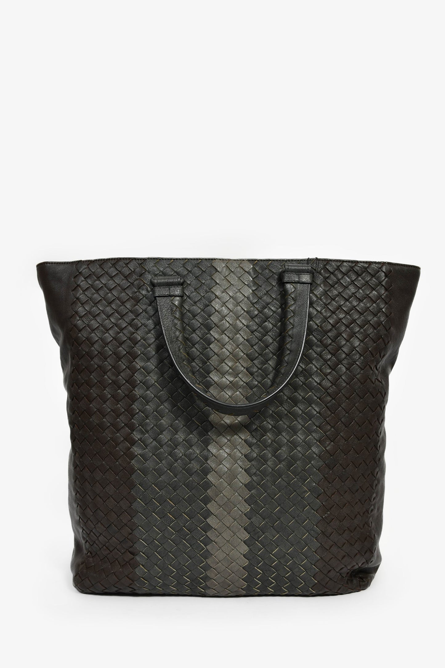 Bottega Veneta Black Intrecciato Leather Top Handle Tote Bag With Strap