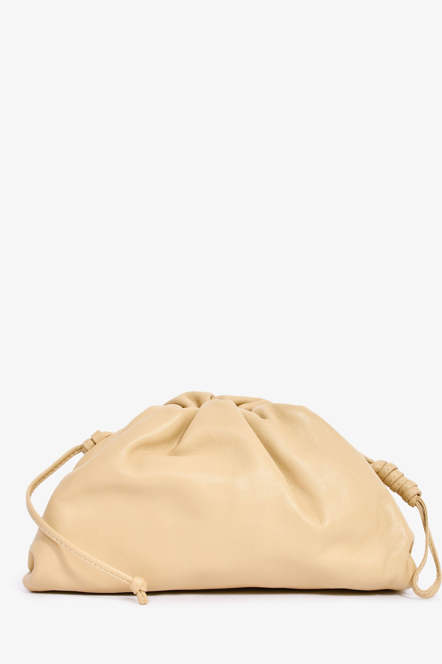Bottega Veneta Beige Leather Mini Pouch Bag