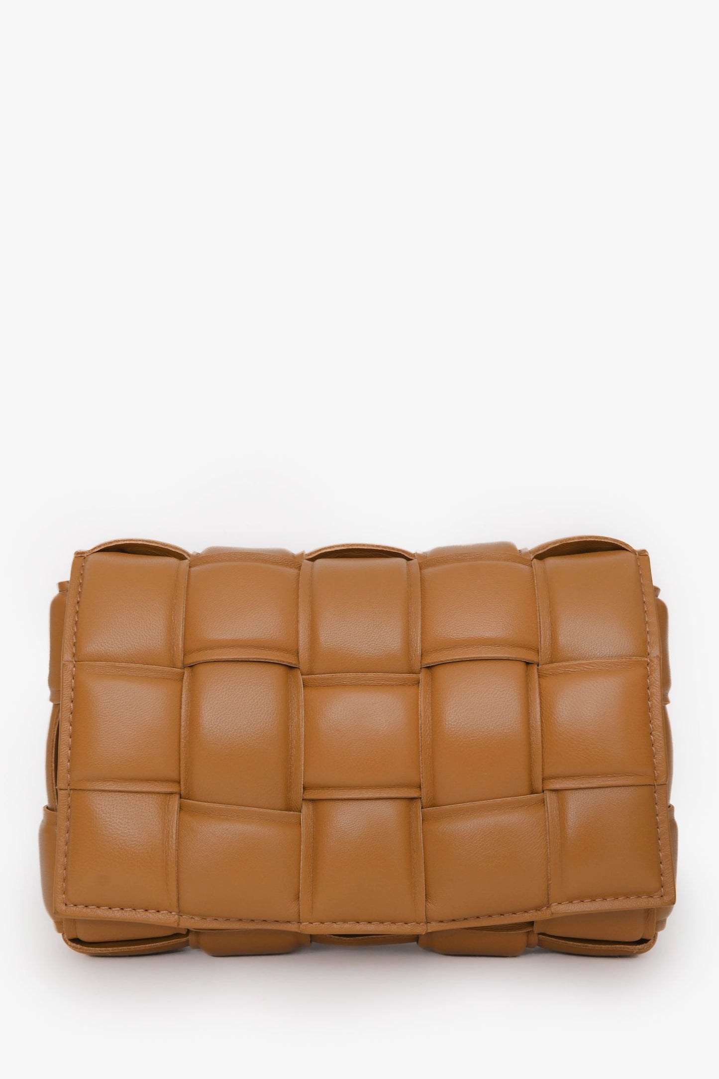 Bottega Veneta Camel Intrecciato Mini Padded Cassette Crossbody Bag