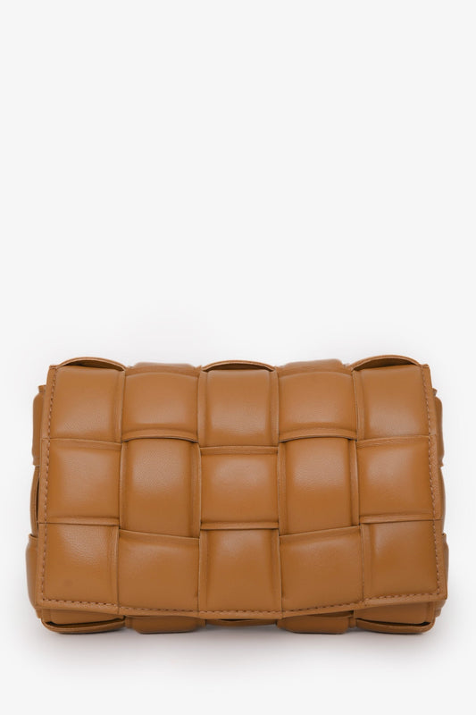 Bottega Veneta Camel Intrecciato Mini Padded Cassette Crossbody Bag