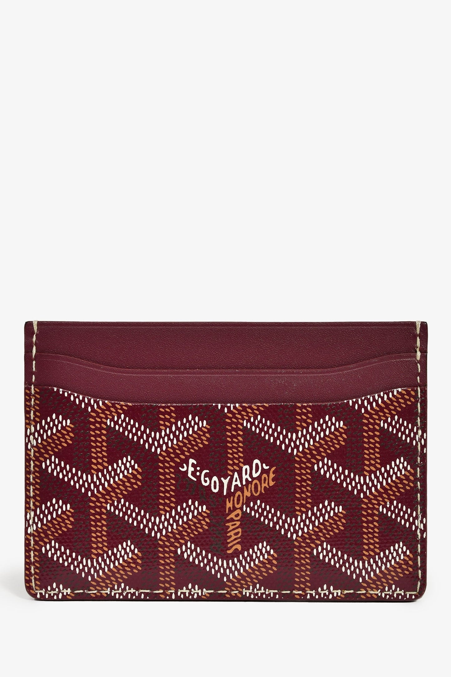 Goyard Burgundy Goyardine Leather 'Saint-Sulpice' Card Holder