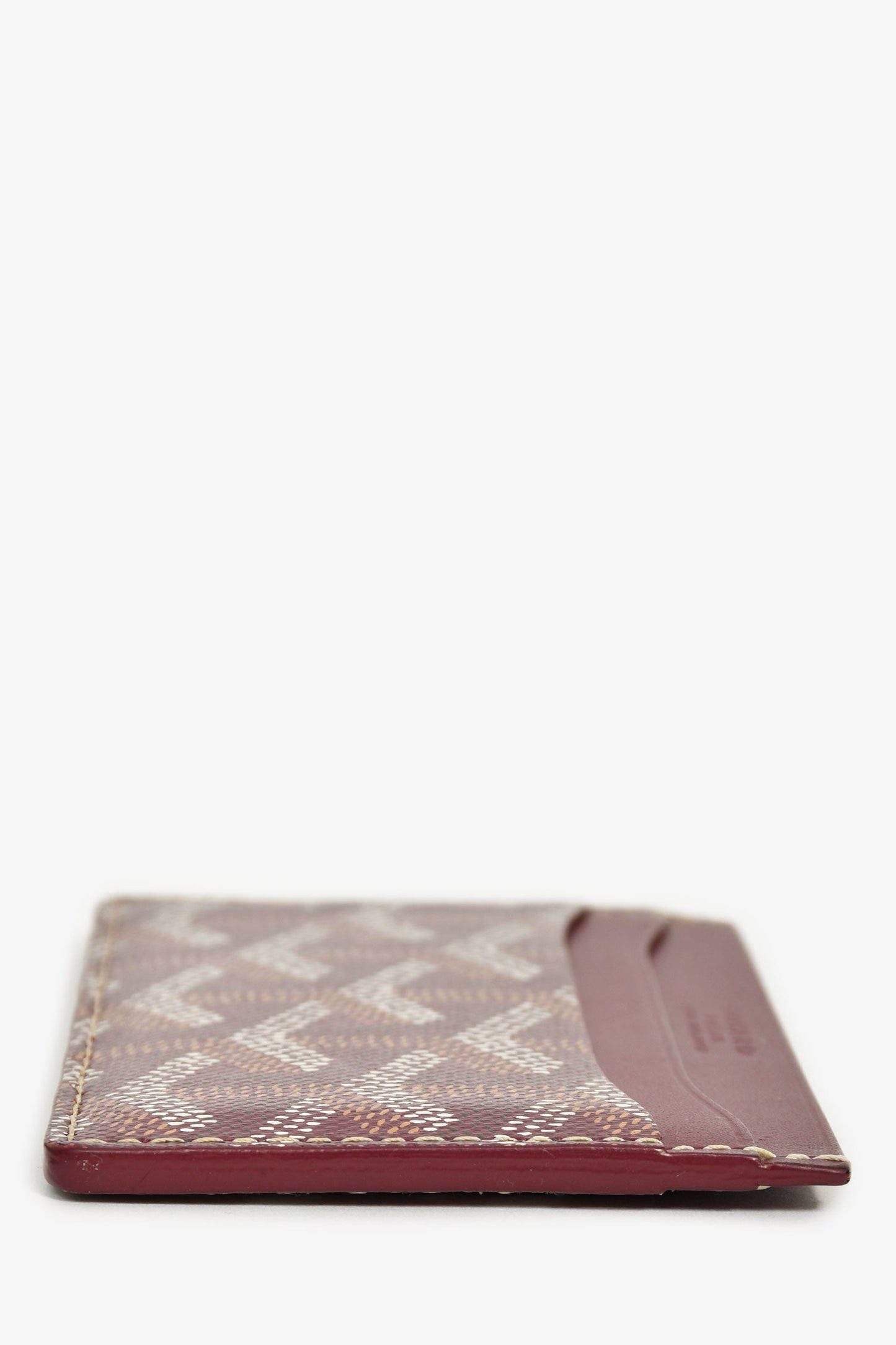 Goyard Burgundy Goyardine Leather 'Saint-Sulpice' Card Holder
