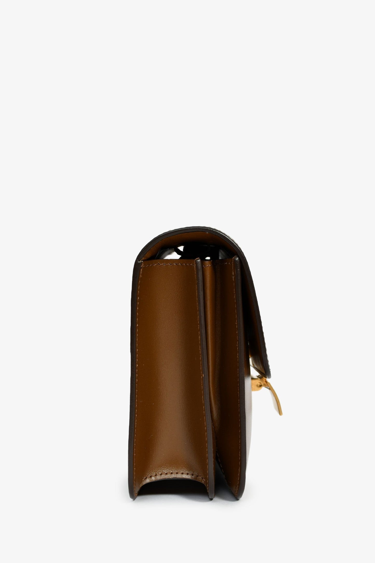 Celine Brown Leather Small Box Crossbody Bag