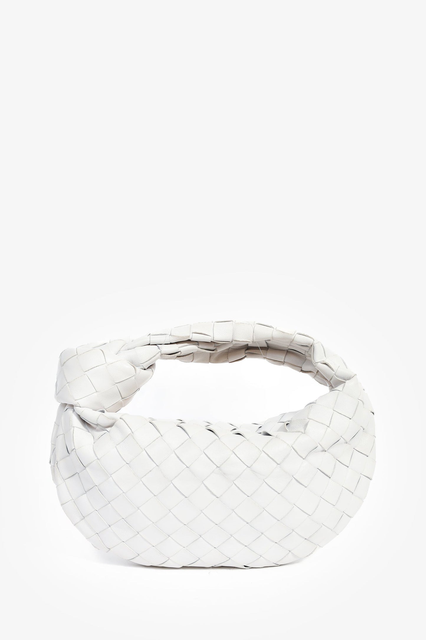 Bottega Veneta White Intrecciato Mini Jodie Bag