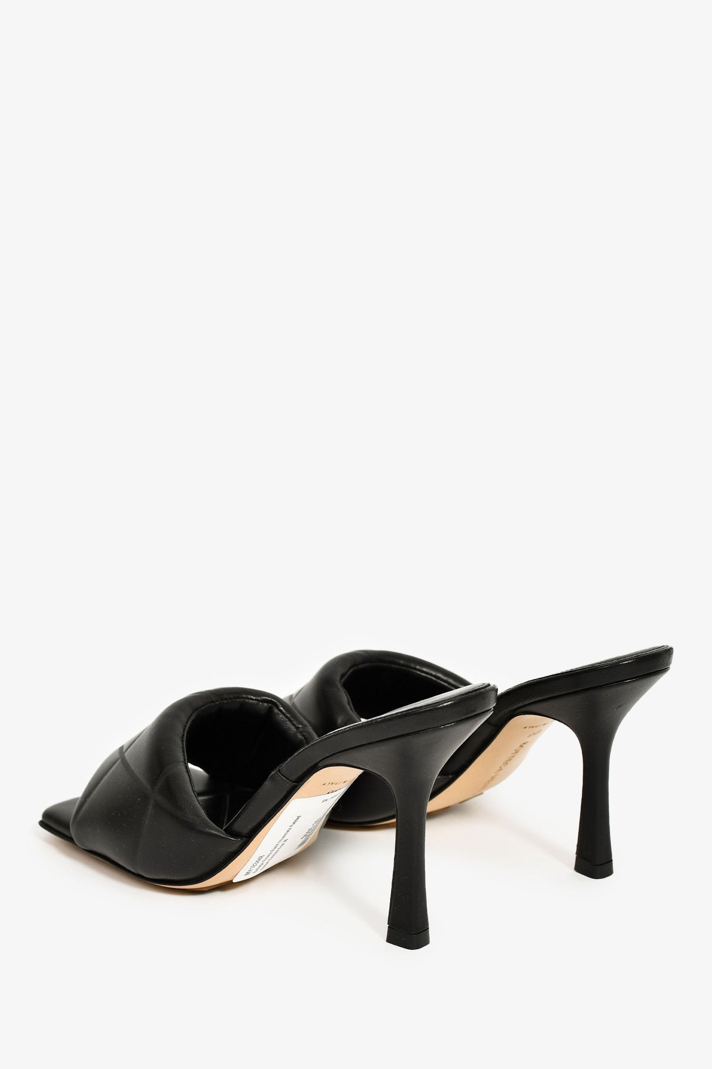 Bottega Veneta Black Intrecciato Padded Heeled Sandals Size 36