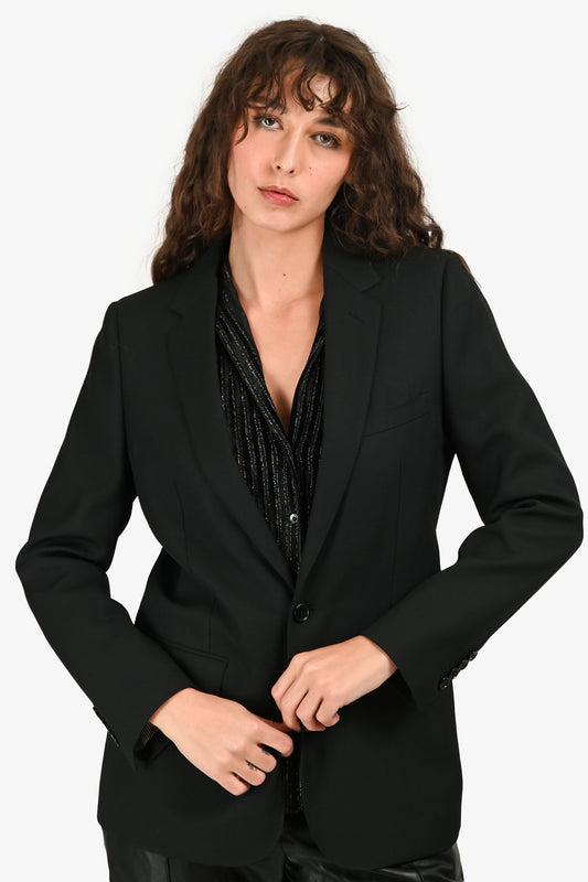 Celine Black Wool Blazer Size 40