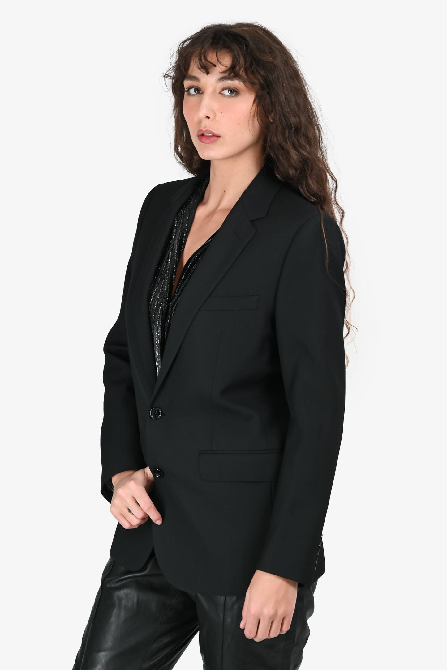 Celine Black Wool Blazer Size 40